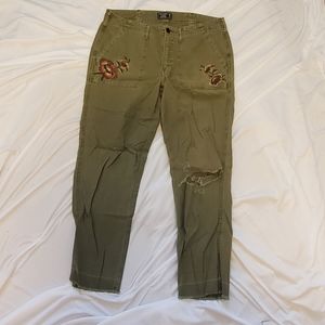 Abercrombie embroidered boyfriend pants
